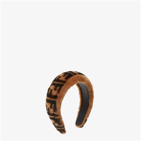 fendi brown shearling headband|FF Band .